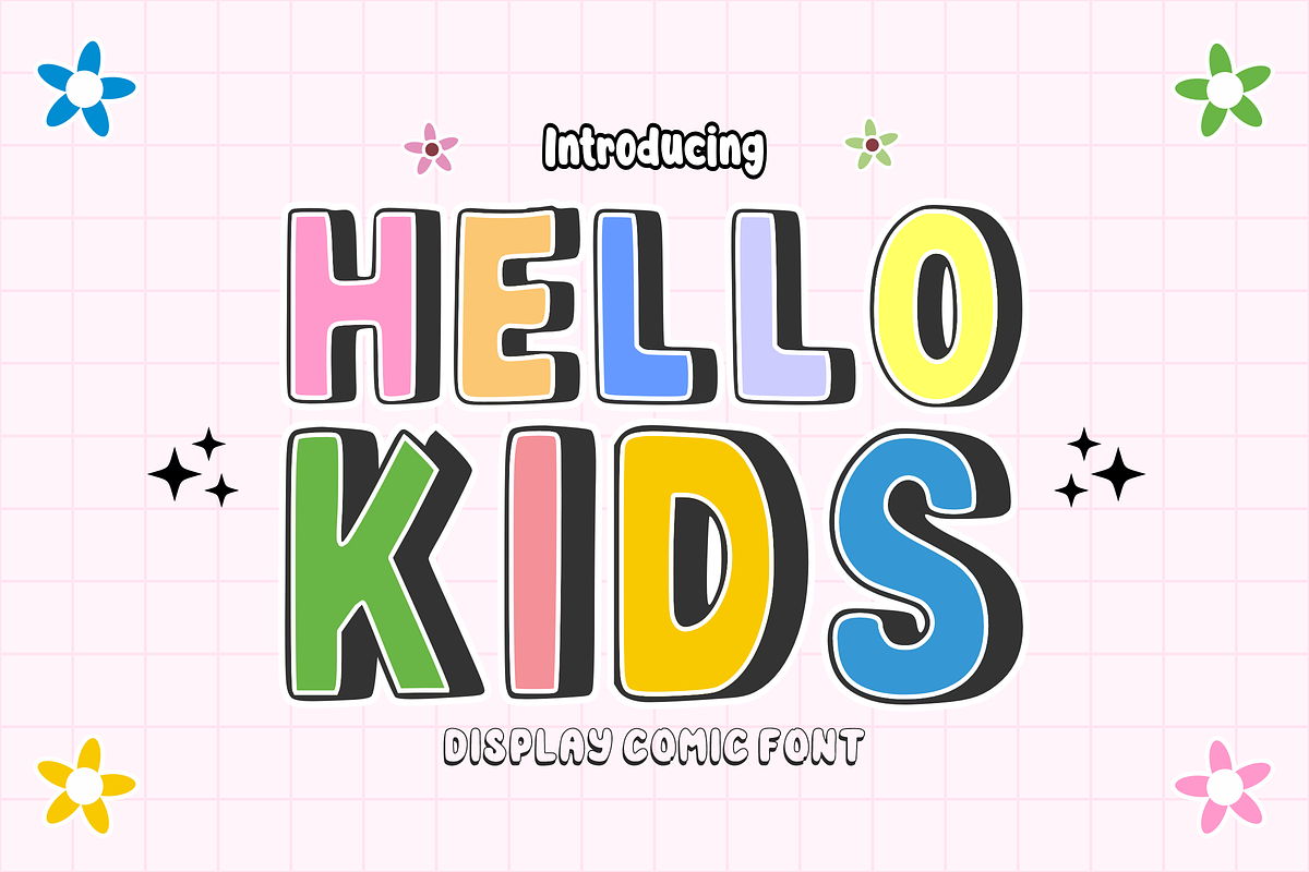 Hello Kids - Display Font, a Font by KiddoGlyphs Studio (Photo 1 of 5)