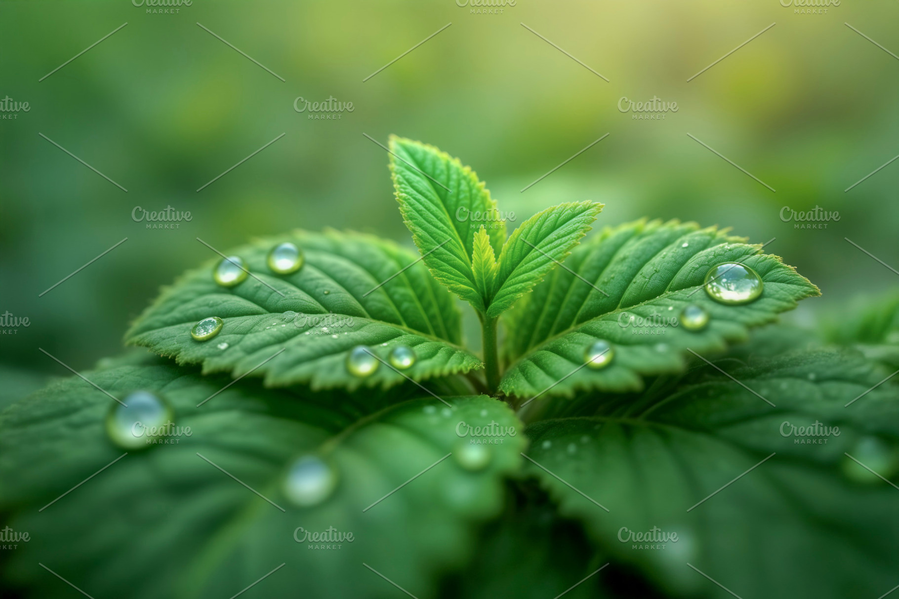 Macro of Fresh Mint Leaves, a Photo by rarrarorro