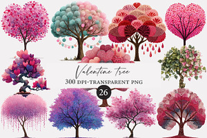 Valentine tree clipart, an Illustration by Designworld