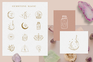 Logo Elements With Gemstones Vector