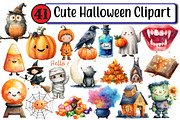 Cute Halloween Clipart, an Illustration by Design Market (Thumbnail 1 of 3)