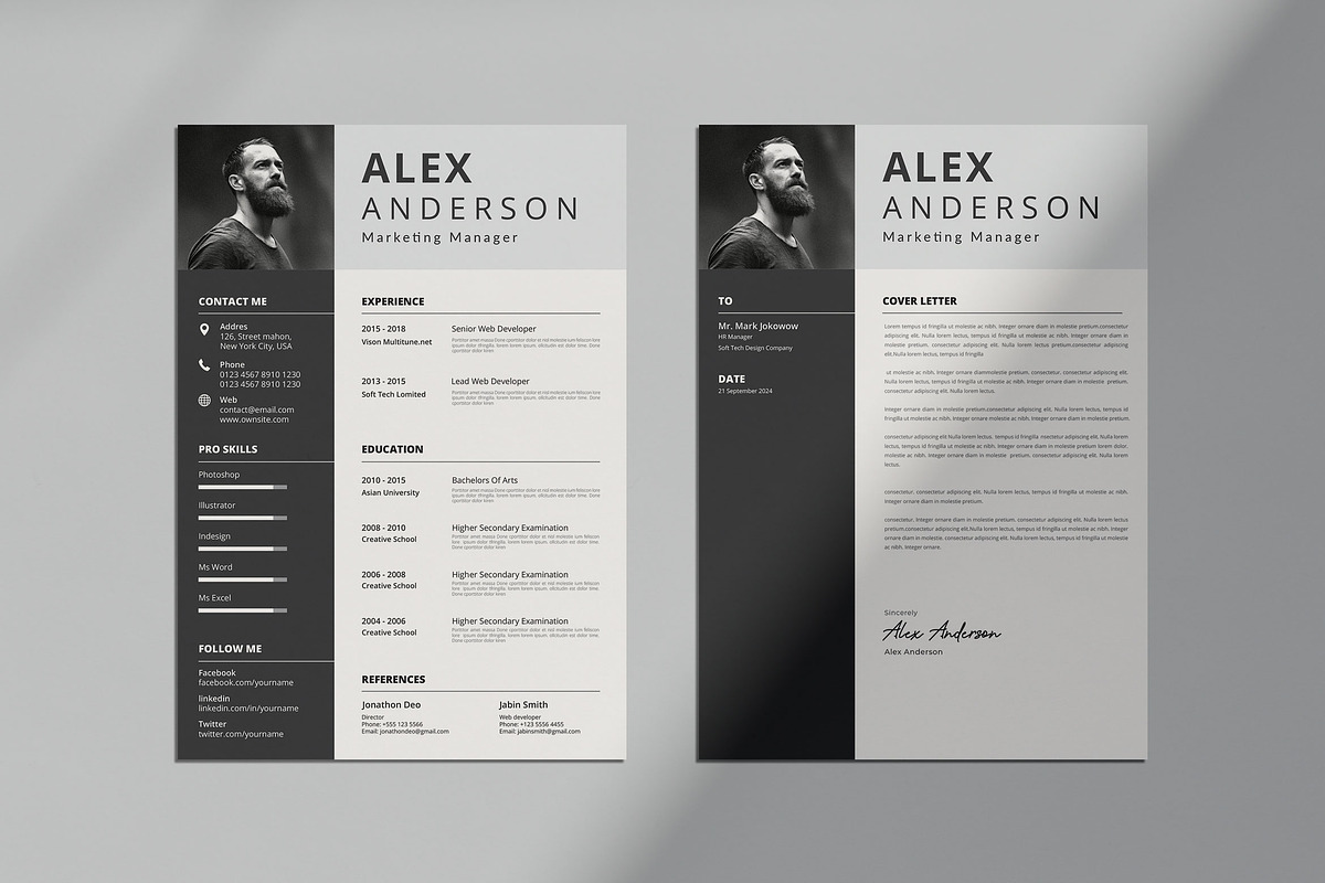 Professional CV Resume & Letter, a Resume Template by DreamStudio-eg