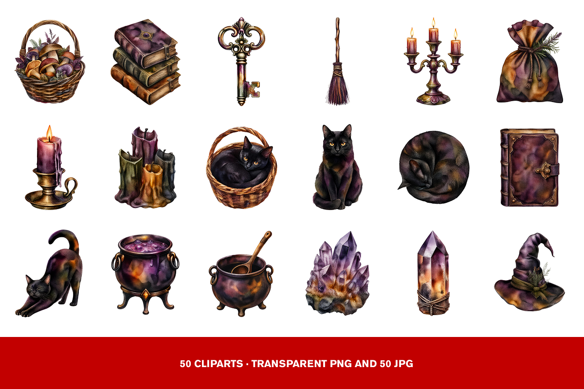 50 Cottagecore Witch Clipart PNG, a Seasonal Illustration by Luxe (Photo 2 of 4)