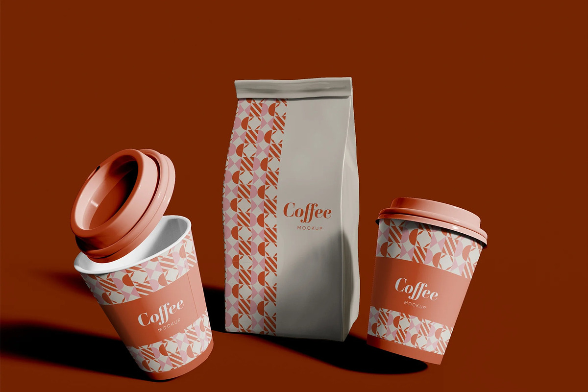 Coffee Cups & Package Mockup, a Cups & Container Mockup by skybluecreative (Photo 2 of 2)