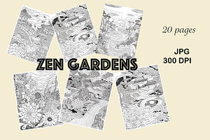 Zen Gardens Coloring Pages (Adults)
