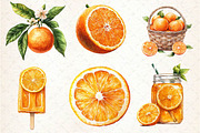 Watercolor Citrus Orange Clipart, an Illustration by Dream Creation (Thumbnail 2 of 6)