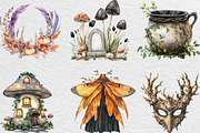 Halloween Forest Nymph Fray Clipart, an Illustration by Black Bird Studio (Thumbnail 3 of 6)