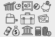 Finance Set Outlined & Colored, an Outline Icon by DeniseUytiepo (Thumbnail 3 of 5)