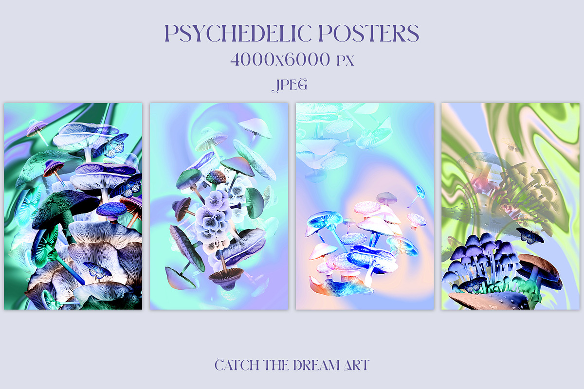Holo Lilac Mushroomland Collage, an Object Graphic by Catch the Dream Art (Photo 3 of 16)
