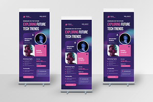 Conference Seminar Roll Up Banner, a Print Template by Annora Studio