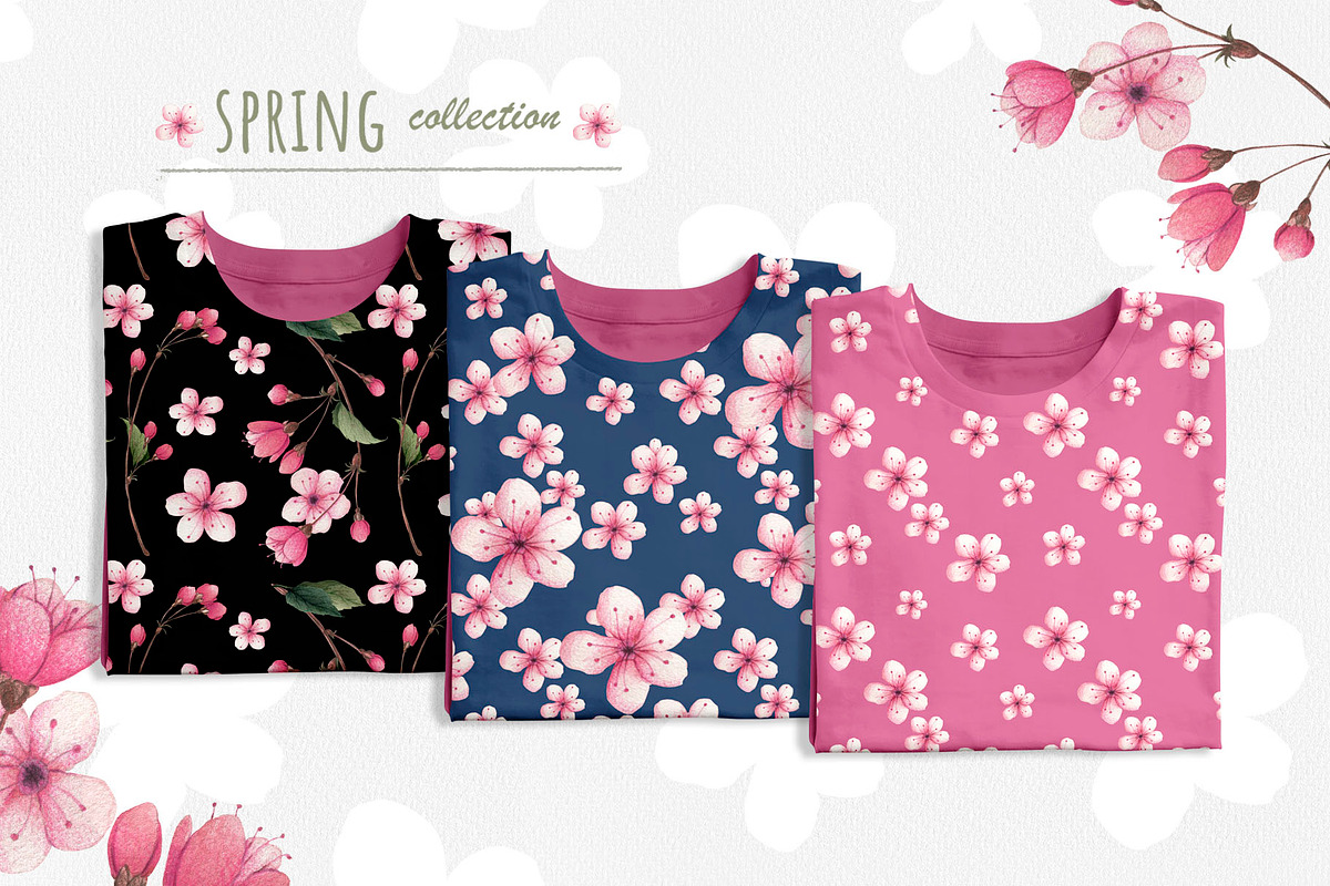 SPRING CHERRY BLOSSOM SET, a Decorative Illustration by YULIYA MART DESIGN (Photo 6 of 10)