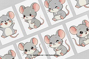 15 Bundle Watercolor Baby Mouse Grey, an Animal Illustration by Morspective (Thumbnail 3 of 8)