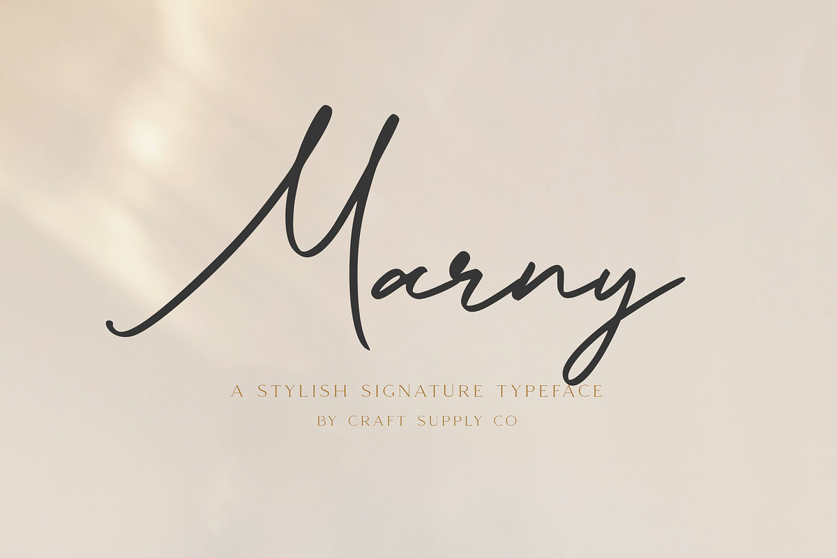 Marny - Stylish Signature Typeface, a Script Font by Craft Supply Co. (Photo 1 of 8)