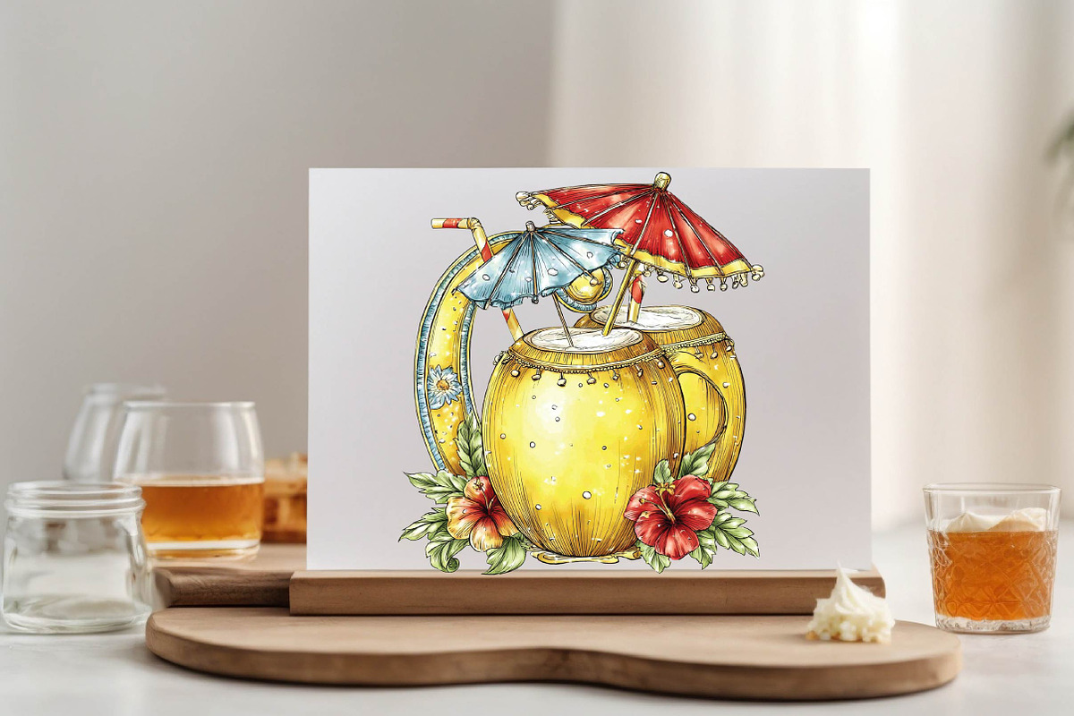 Watercolor Cozy Yellow Summer Clipar, an Empty State Illustration by SVGArt (Photo 4 of 9)