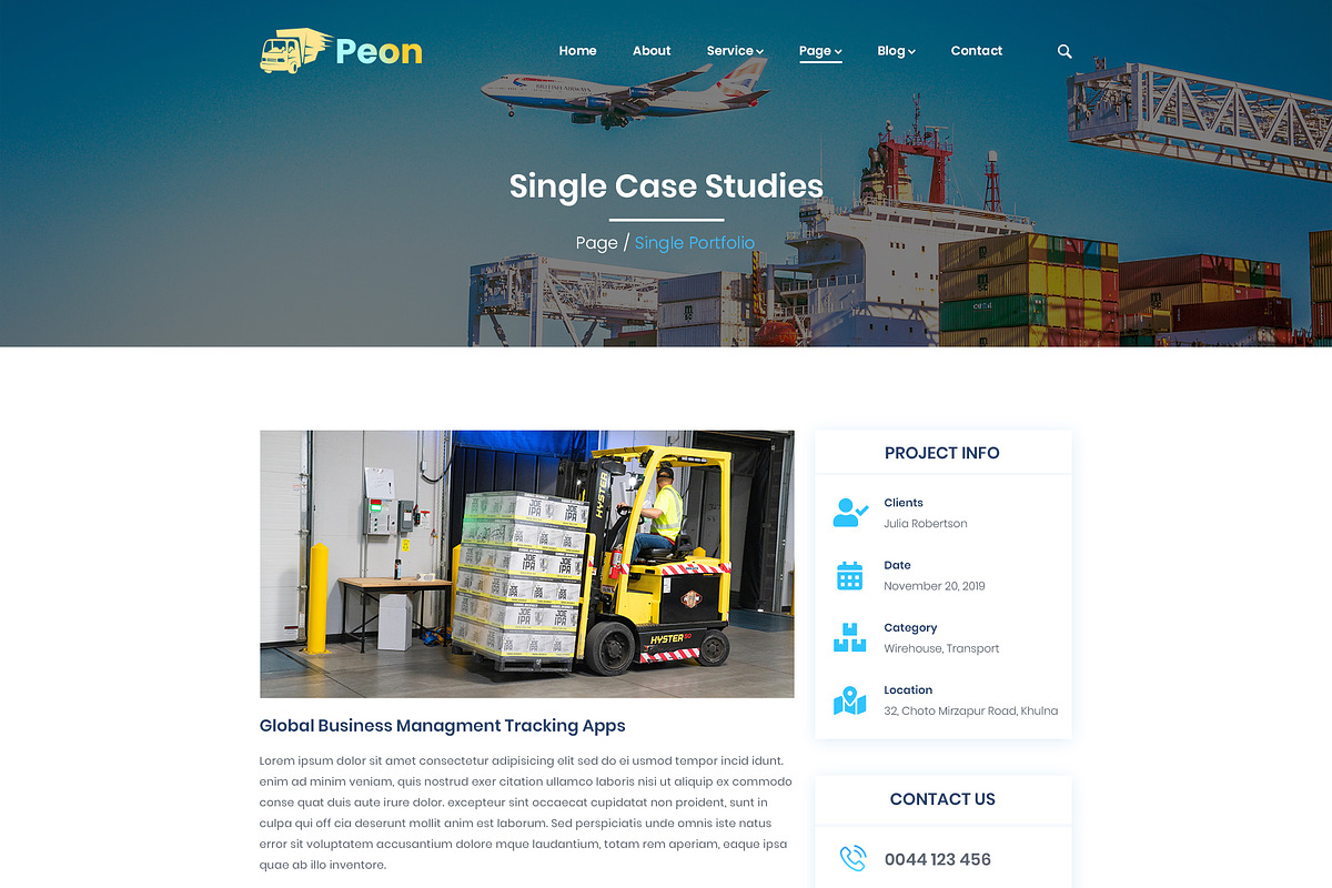 Peon - Logistic PSD Template, a Landing Page Template by Andit themes (Photo 34 of 34)