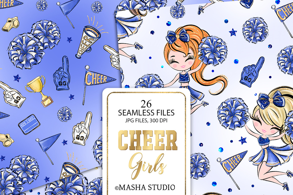 Cheerleader Repeatable Patterns, a Pattern Graphic by Masha  Studio (Photo 3 of 8)