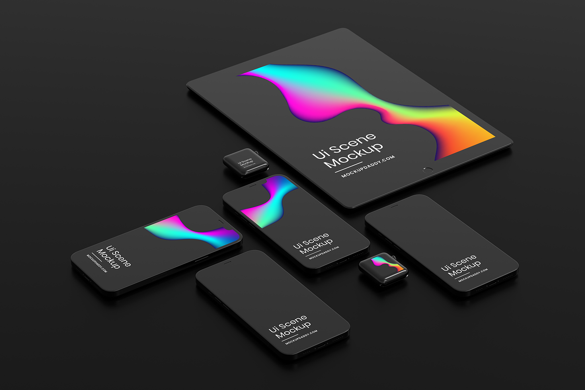 Black Devices Mockup Dark Theme Set, a Mac Mockup by Mockupdaddy (Photo 16 of 22)