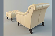 Brady Tufted Leather Chair & Ottoman, a Furniture 3D Model by 3Dpapa (Thumbnail 3 of 4)