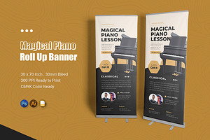 Magical Piano Roll Up Banner, a Print Template by Esensifiksi.studio