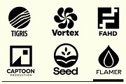 Modern Abstract Logo Template Vol 9, a Solid Icon by Tekuni (Thumbnail 2 of 12)