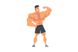 Young Muscular Shirtless Man, a Person Illustration by TopVectors