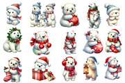 Cute Christmas Polar Bear Clipart, an Illustration by Designworld (Thumbnail 2 of 5)