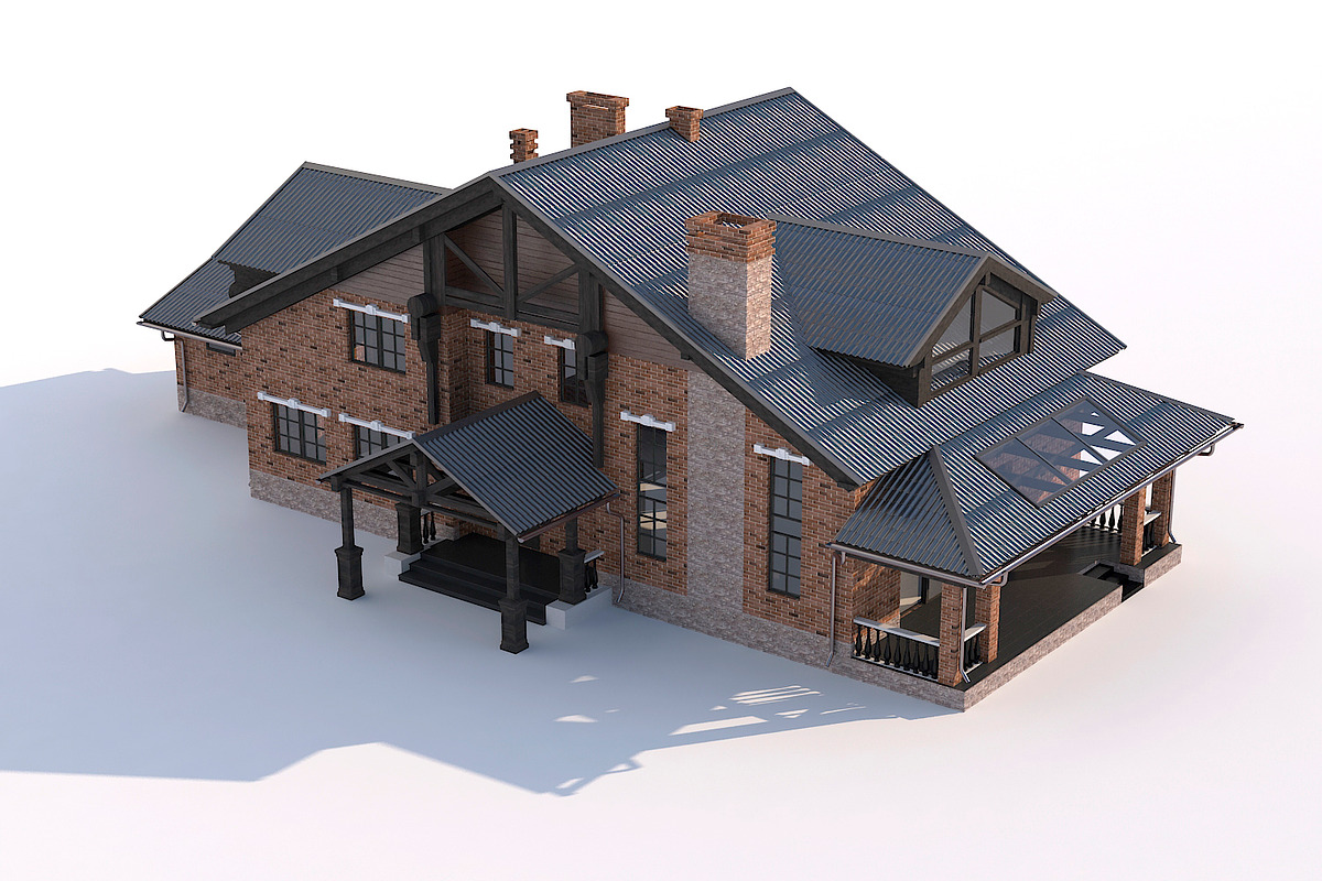 A Chalet house with a garage, an Architecture 3D Model by profdesign (Photo 14 of 21)
