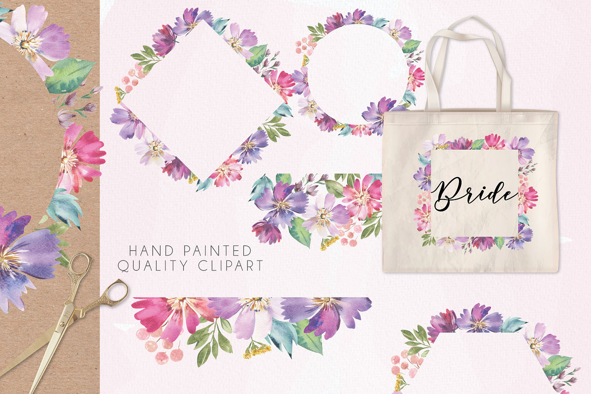 Watercolour Flowers Pink Florals, a Decorative Illustration by Bloomella (Photo 6 of 8)