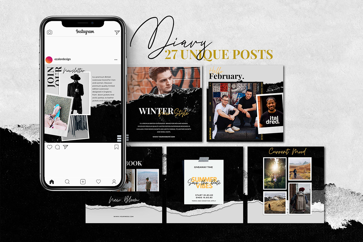 Diary Puzzle, a Social Media Template by Analogi Studio (Photo 5 of 12)