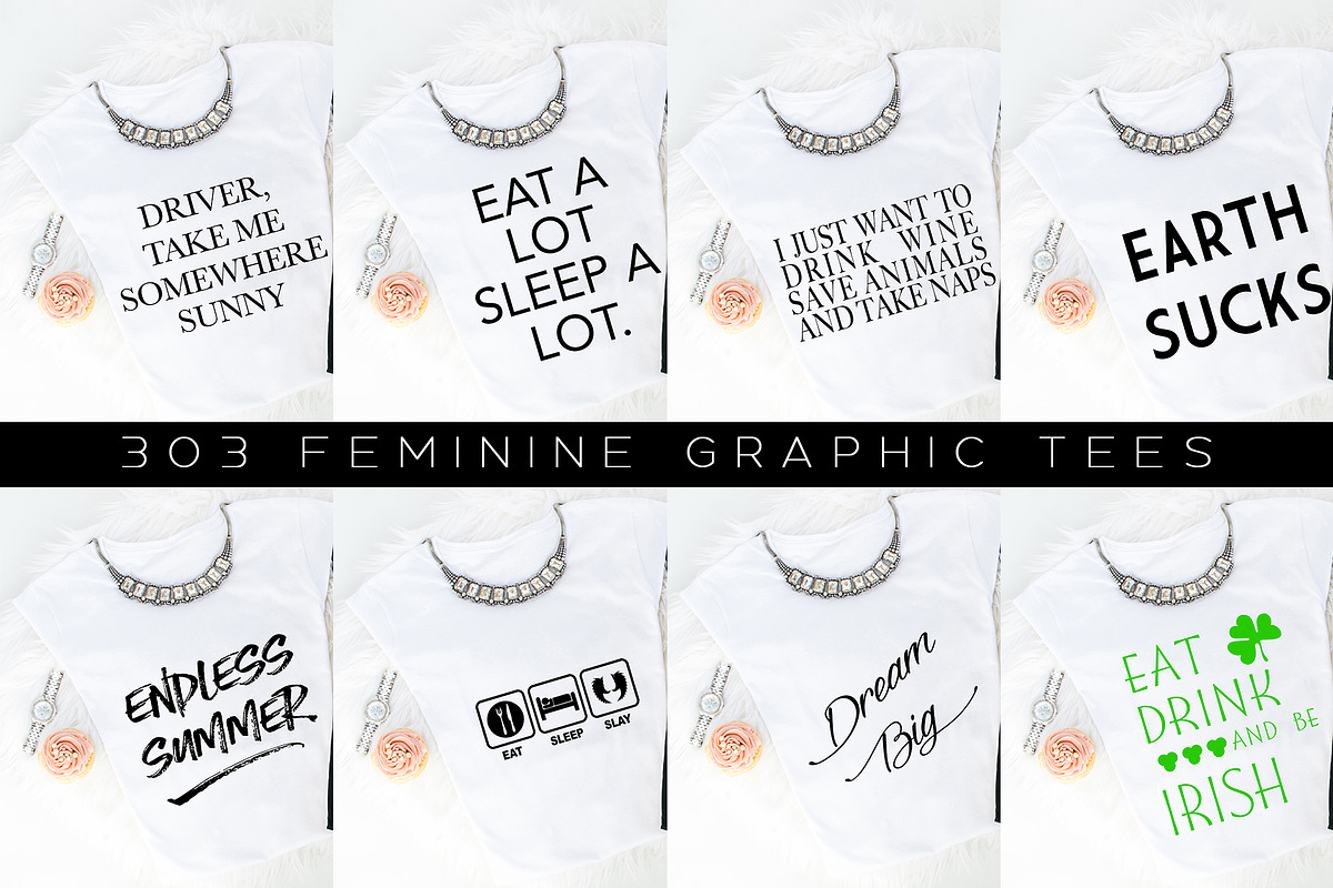 Big Bundle-Feminine Graphic Tees, a Background Graphic by iloladesign (Photo 8 of 36)