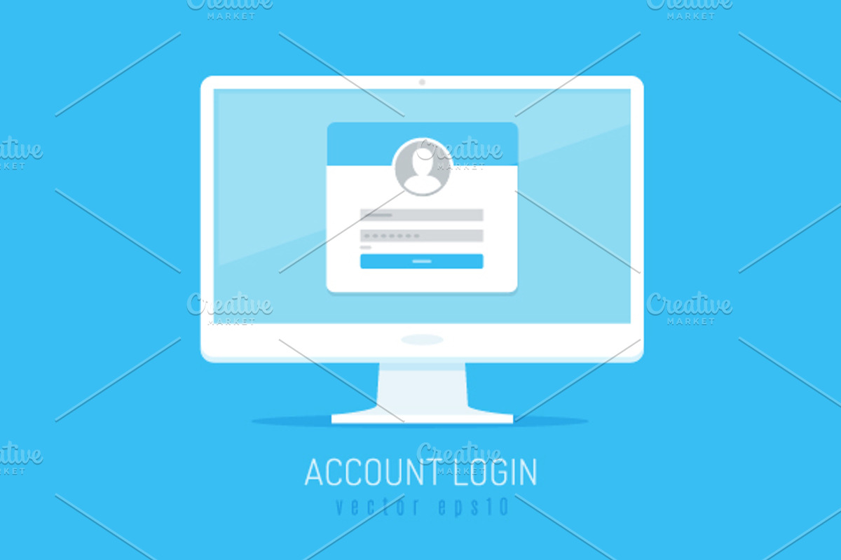Account Login, a Technology Illustration by Vector Kitchen by Zoljo