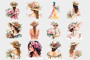 Pink Girls Summer Flower Clipart, a Seasonal Illustration by Design Market (Thumbnail 5 of 5)
