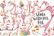 Santa With His Dog PNGs, a Seasonal Illustration by Markicha Art (Thumbnail 1 of 5)