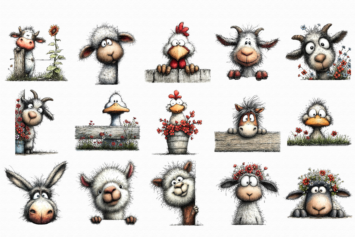 Peeking Farm Animals PNG Clipart, an Illustration by Libby Wishes (Photo 2 of 5)