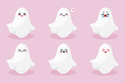 Cute Ghost Emoji Set, an Emoji Icon by PsychocheArt (Thumbnail 2 of 3)