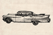 American Classic Car Pickup Drawings, an Illustration by Doggy Days (Thumbnail 8 of 9)
