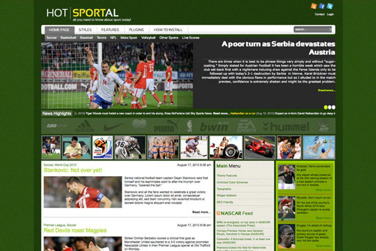 Hot Sportal, a WordPress Template by hot-themes (Photo 4 of 5)