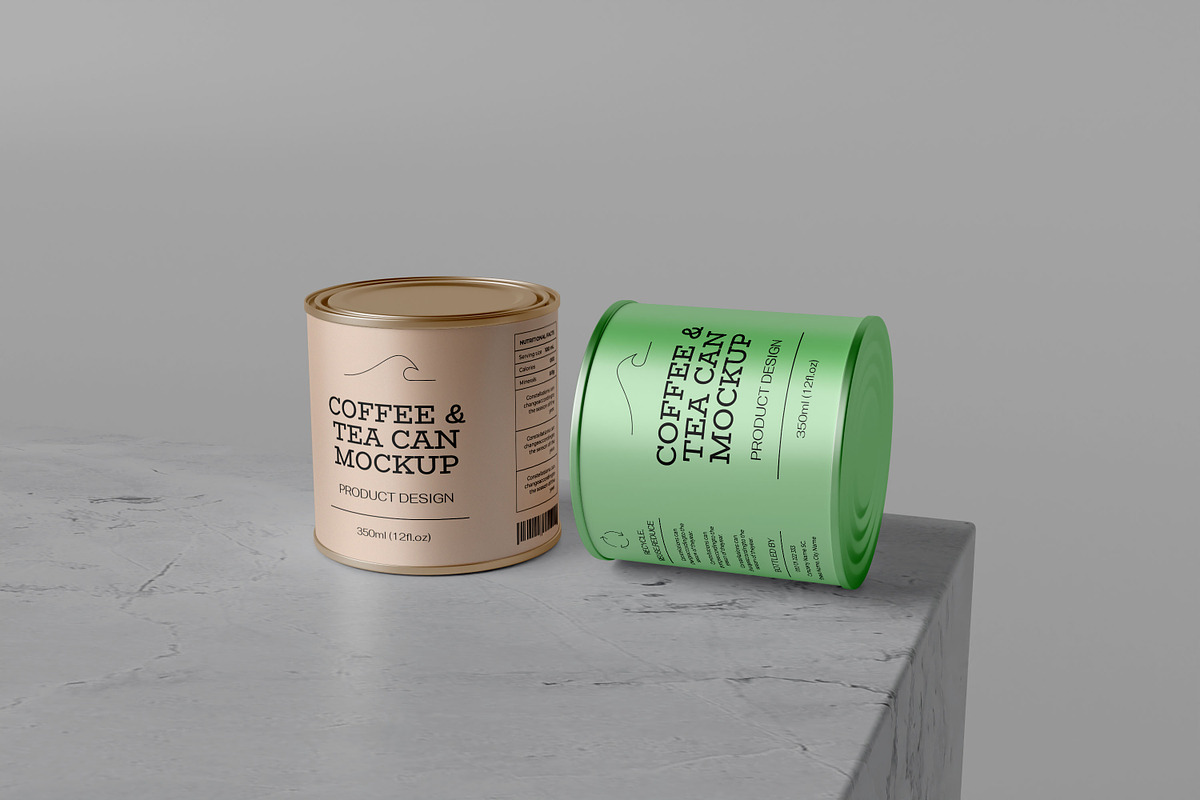 Coffee Tea Can - Mockup, a Packaging Mockup by Bokuto (Photo 2 of 6)