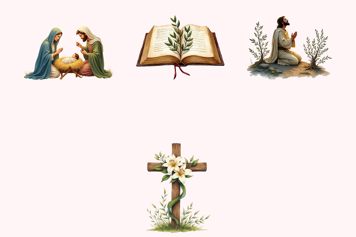 Christian Faith Clipart PNG Set, an Object Graphic by Printable Pretty Studio (Photo 5 of 5)