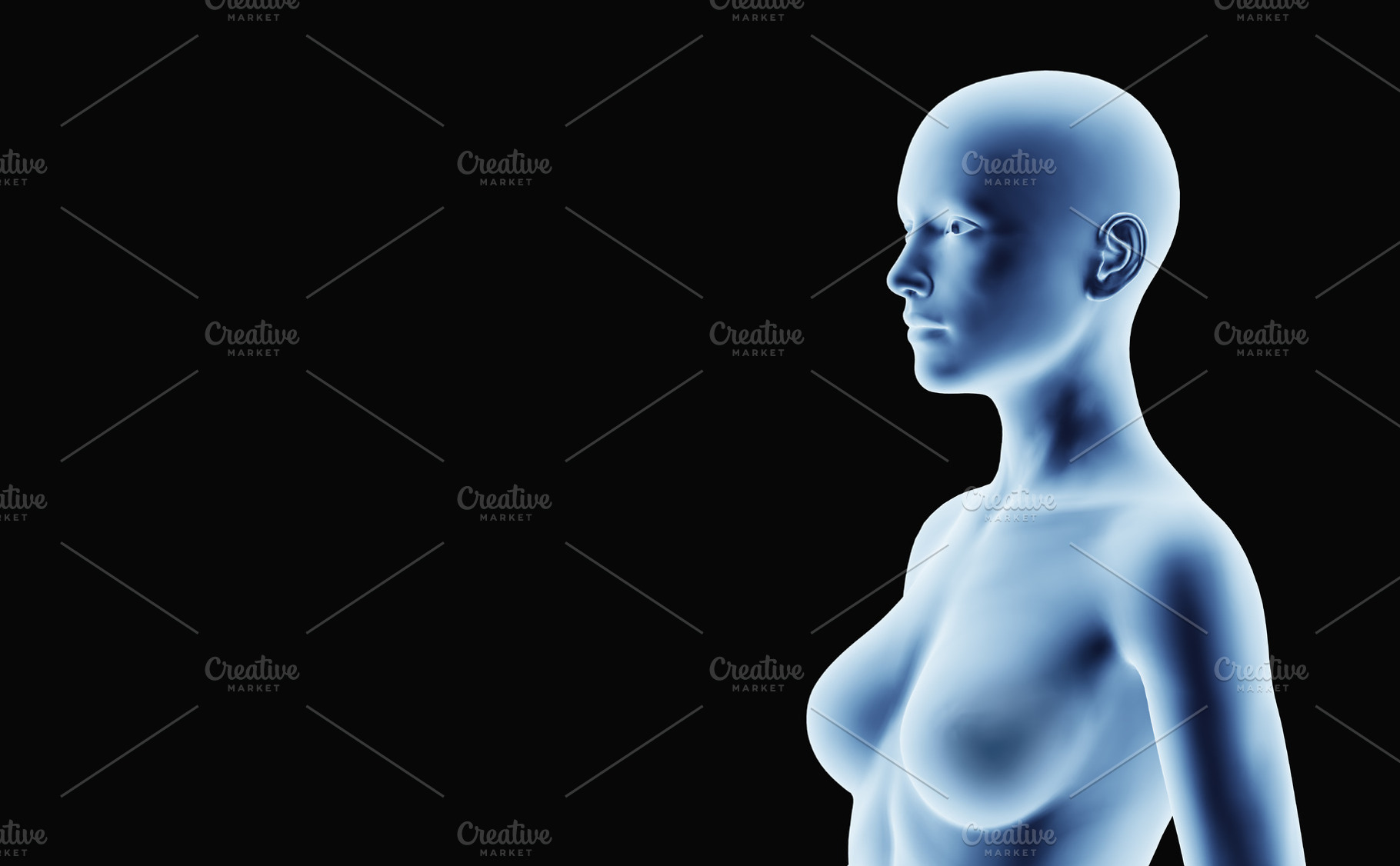 X-ray outline of woman side portra, a Person Photo by Photocreo Michal Bednarek