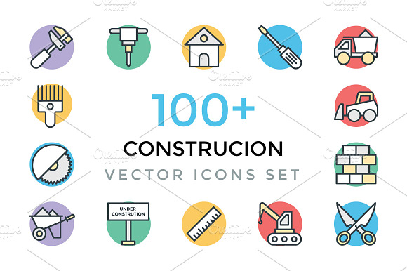 100 Construction Vector Icons