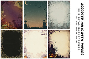 Assorted Halloween Papers, a Background Graphic by Digital Art Creations