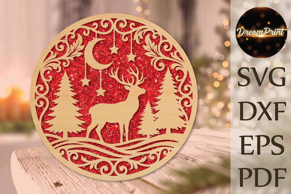 Christmas Reindeer Forest SVG, an Object Graphic by DreamPrint404 (Photo 1 of 4)