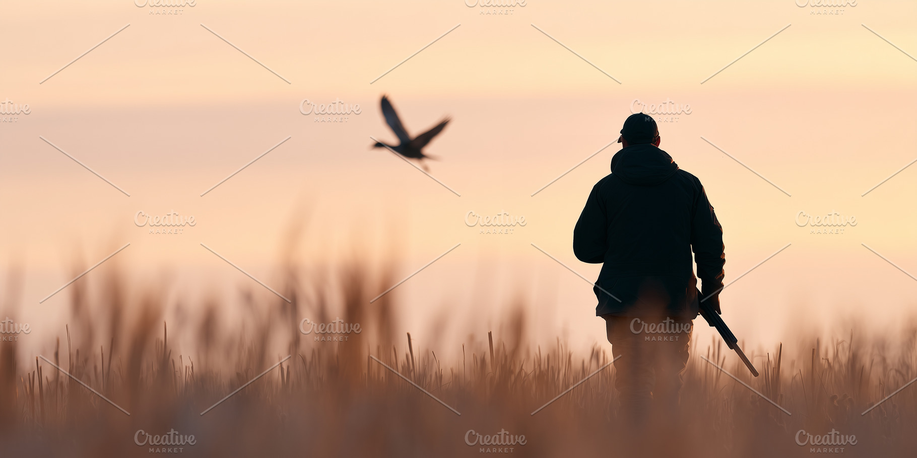Silhouette of a hunter holding, a Sports & Recreation Photo by MistyDay