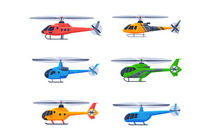 Helicopter as Rotorcraft with, a Transportation Illustration by TopVectors