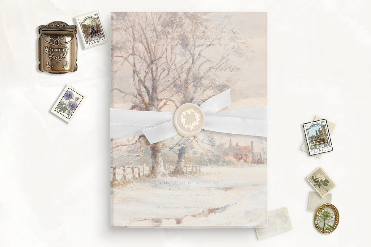 Winter Printable Vellum Overlay, a Stationery Template by SilverJoyAtelier (Photo 1 of 2)