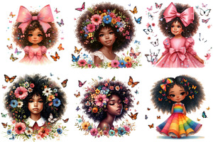 Baby Girl Clipart, Little Black Girl