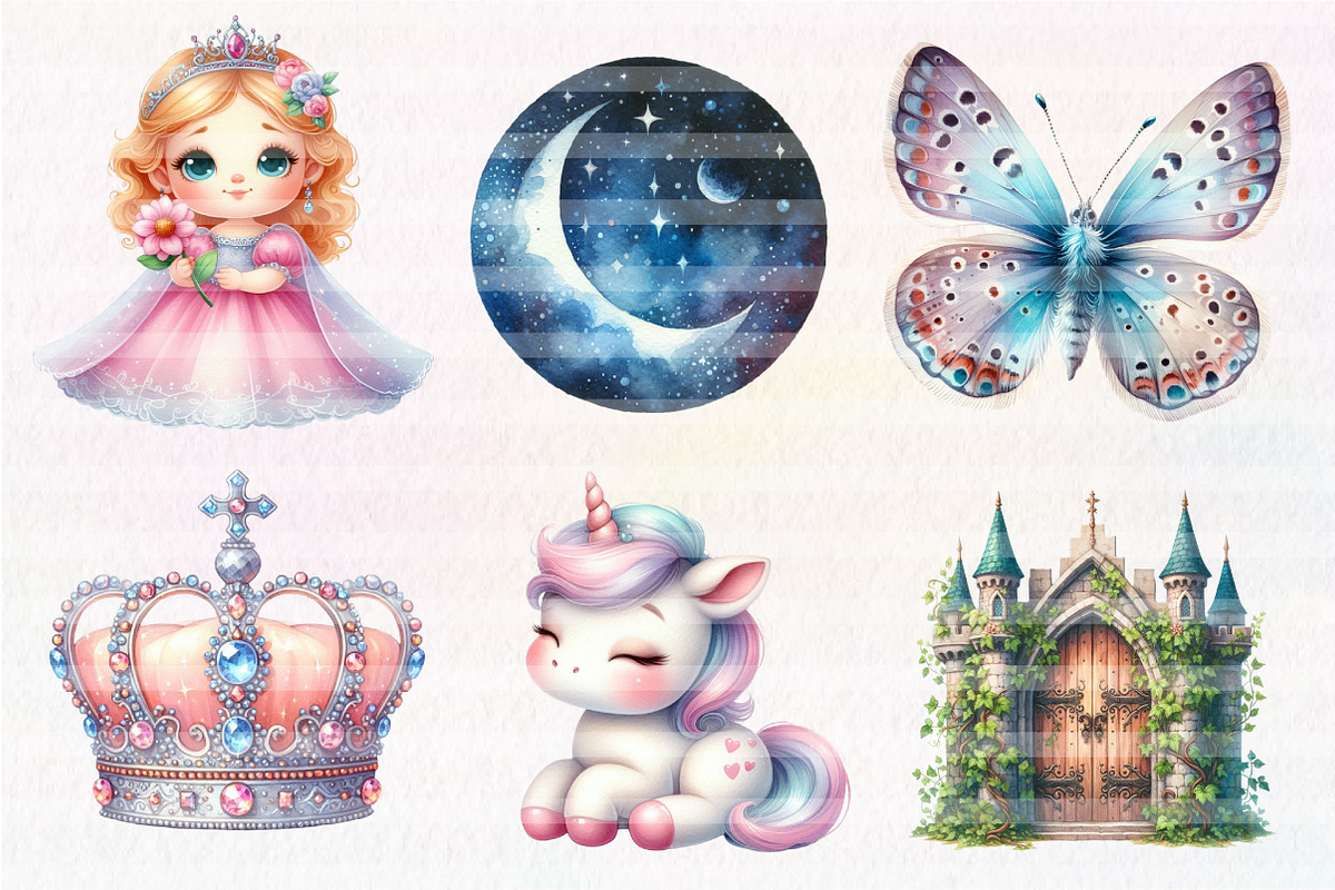 Cute Magical Unicorn Clipart, an Illustration by CreationArt (Photo 4 of 5)