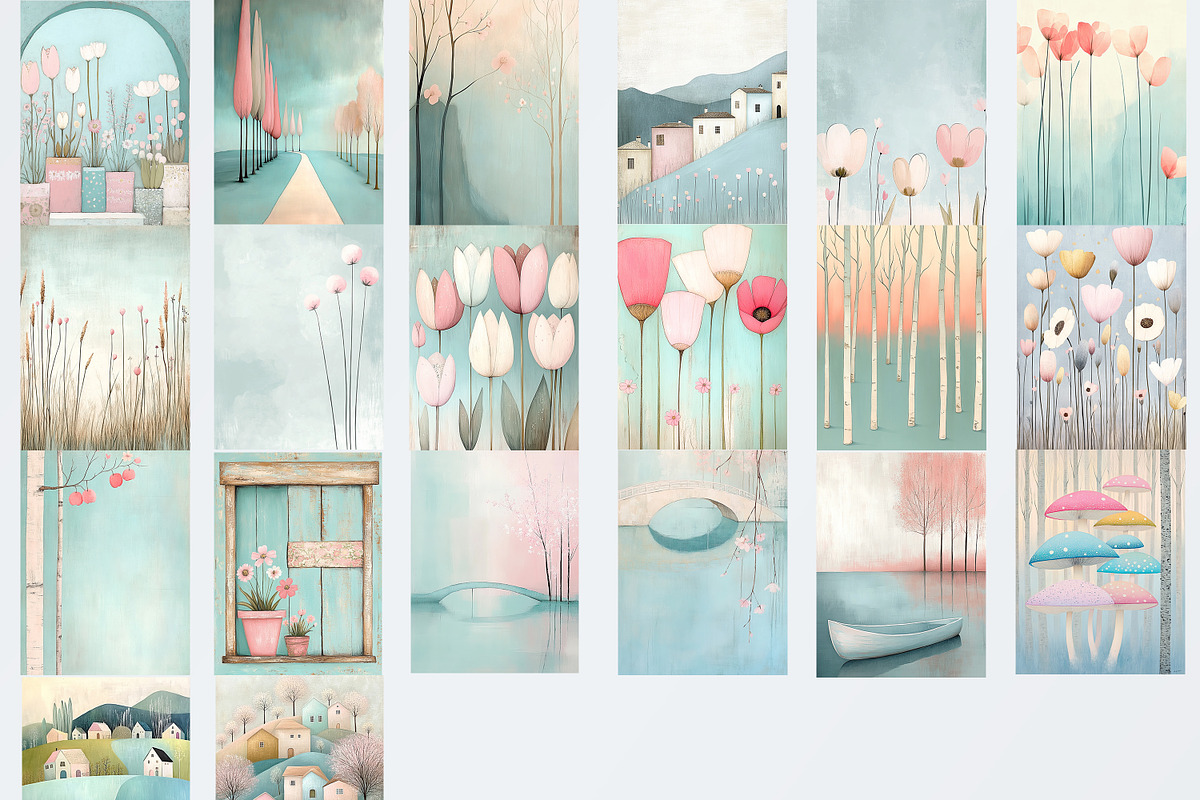Pastel Spring Digital Papers Bundle, an Object Illustration by Fusion Dream (Photo 3 of 10)
