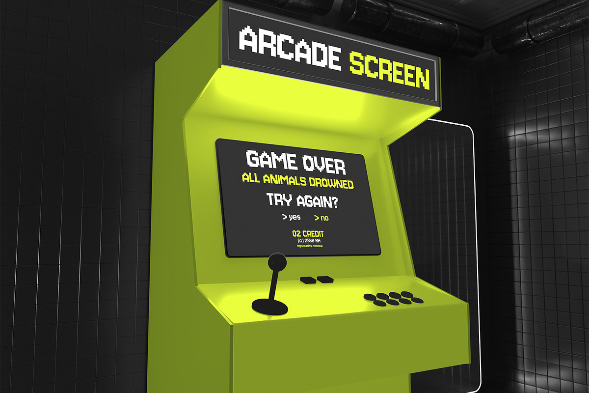 Arcade Screen Mockup, a Wearable Device Mockup by Unerispace (Photo 2 of 5)